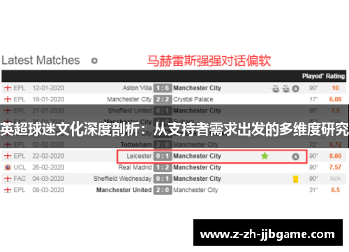 英超球迷文化深度剖析：从支持者需求出发的多维度研究